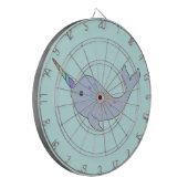 Rainbow Narwhal Dartboard Dartbord (Voorkant Links)
