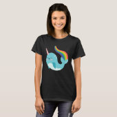 Rainbow Narwhal for Girls Cute Narwhale Graphic T-shirt (Voorkant volledig)
