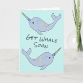 Rainbow Narwhal Get Whale Soon Kaart (Voorkant)
