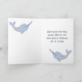 Rainbow Narwhal Get Whale Soon Kaart (Binnen)