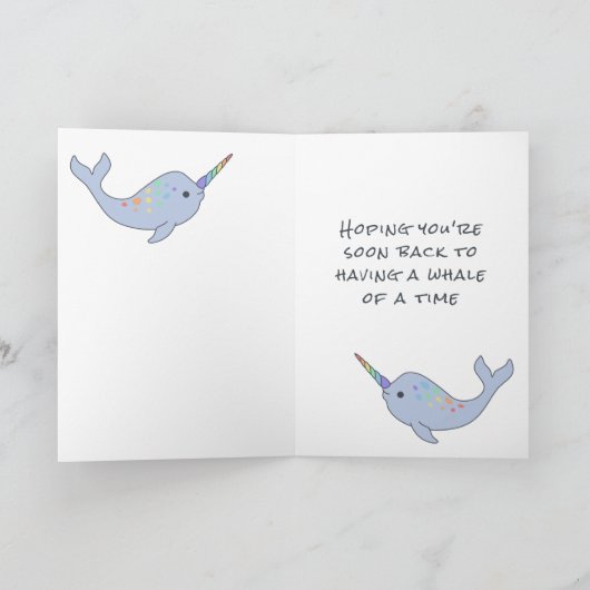 Rainbow Narwhal Get Whale Soon Kaart (Binnen)