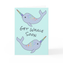 Rainbow Narwhal Get Whale Soon Kaart