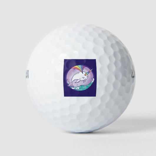Rainbow Narwhal Golfballen (Voorkant)