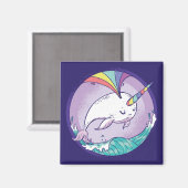 Rainbow Narwhal Magneet (Voorkant / Achterkant)