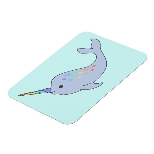 Rainbow Narwhal Magnet Magneet (Linkerzijde)