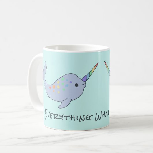 Rainbow Narwhal-Mok Koffiemok (Voorkant links)