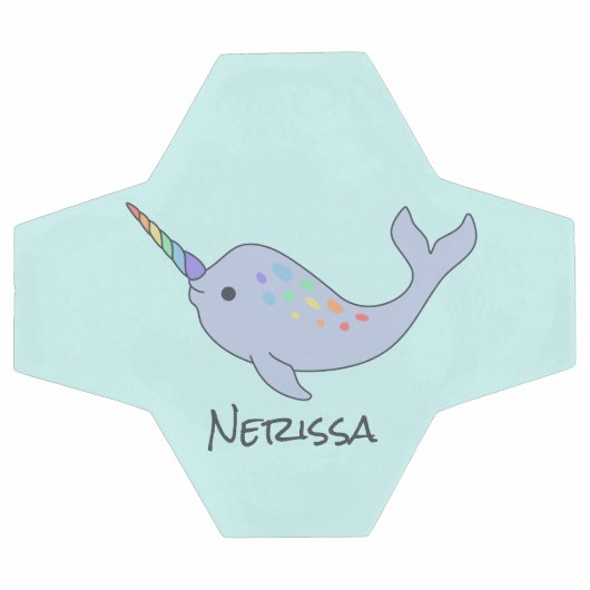 Rainbow Narwhal Name Voetbal (Enkel)