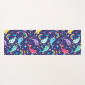 Rainbow Narwhal onder het Zee Meisjes gepersonalis Yogamat (Achterkant (horizontaal))