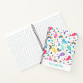 Rainbow Narwhal onder het Zee Meisjes personalisee Notitieboek (Binnen)