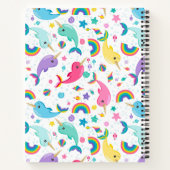 Rainbow Narwhal onder het Zee Meisjes personalisee Notitieboek (Achterkant)