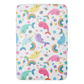 Rainbow Narwhal onder het Zee Meisjes  vis Badmat (Voorkant Verticaal)