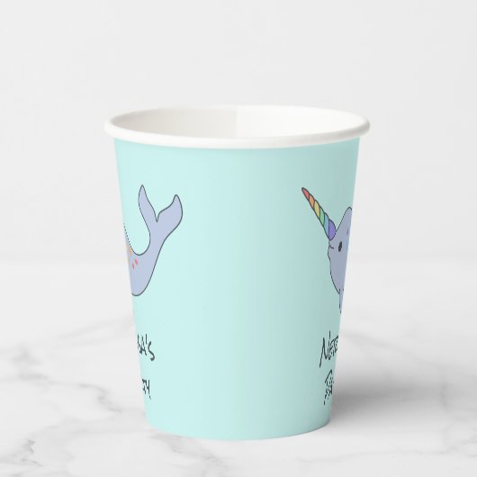 Rainbow Narwhal papieren bekers (Links)
