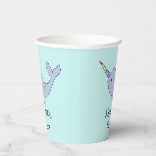 Rainbow Narwhal papieren bekers (Rechts)