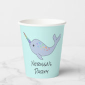 Rainbow Narwhal papieren bekers (Voorkant)