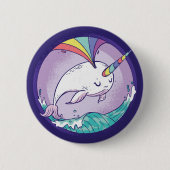 Rainbow Narwhal Ronde Button 5,7 Cm (Voorkant)