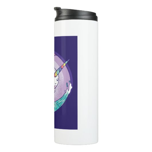 Rainbow Narwhal Thermosbeker (Geroteerd rechts)