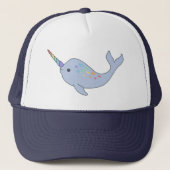 Rainbow Narwhal Trucker Hat Pet (Voorkant)