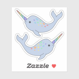 Rainbow Narwhal Vinyl Stickers