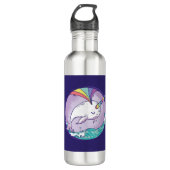 Rainbow Narwhal Waterfles (Voorkant)