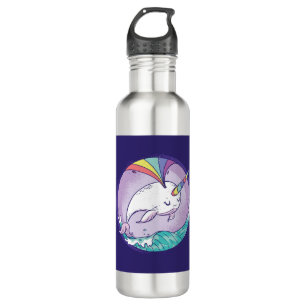 Rainbow Narwhal Waterfles