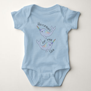 Rainbow Narwhal Zee Unicorns Baby Bodysuit