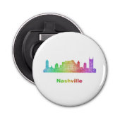 Rainbow Nashville skyline Button Flesopener (Voorkant)