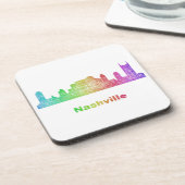 Rainbow Nashville skyline Drankjes Onderzetter (Linkerzijde)