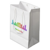 Rainbow Nashville skyline Medium Cadeauzakje (Achterkant Gekanteld)