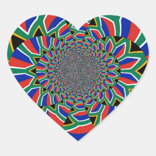 Rainbow Nation: Levendige Zuid-Afrikaanse kunstpri Hart Sticker