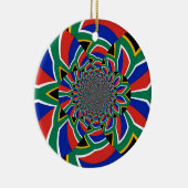 Rainbow Nation: Levendige Zuid-Afrikaanse kunstpri Keramisch Ornament (Rechts)