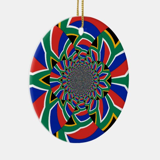 Rainbow Nation: Levendige Zuid-Afrikaanse kunstpri Keramisch Ornament (Rechts)