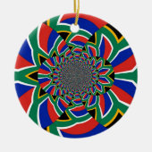 Rainbow Nation: Levendige Zuid-Afrikaanse kunstpri Keramisch Ornament (Voorkant)