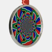 Rainbow Nation: Levendige Zuid-Afrikaanse kunstpri Metalen Ornament (Rechts)