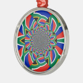 Rainbow Nation: Levendige Zuid-Afrikaanse kunstpri Metalen Ornament (Links)