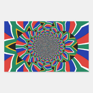 Rainbow Nation: Levendige Zuid-Afrikaanse kunstpri Rechthoekige Sticker