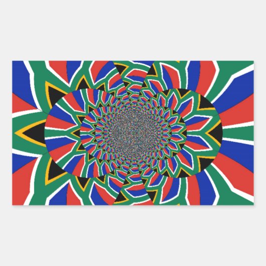 Rainbow Nation: Levendige Zuid-Afrikaanse kunstpri Rechthoekige Sticker (Voorkant)