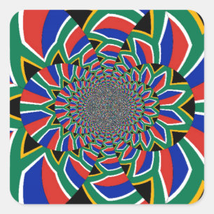 Rainbow Nation: Levendige Zuid-Afrikaanse kunstpri Vierkante Sticker