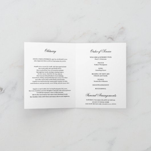 Rainbow Natuur Butterflies begrafenisprogramma | F Kaart (Binnen)