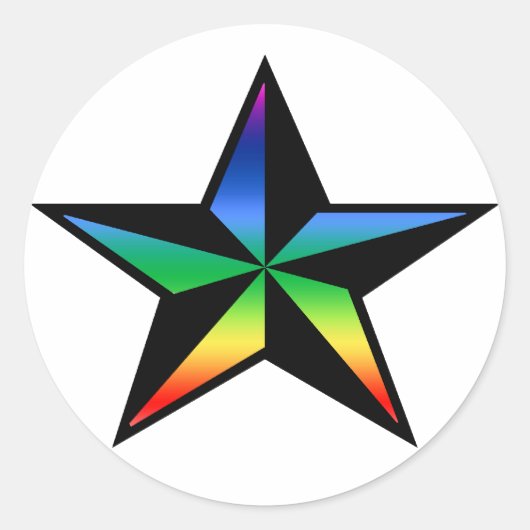 Rainbow Nautical Star Sticker (Voorkant)