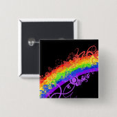 Rainbow Nebula Vector Rainbow Vierkante Button 5,1 Cm (Voorkant /achterkant)