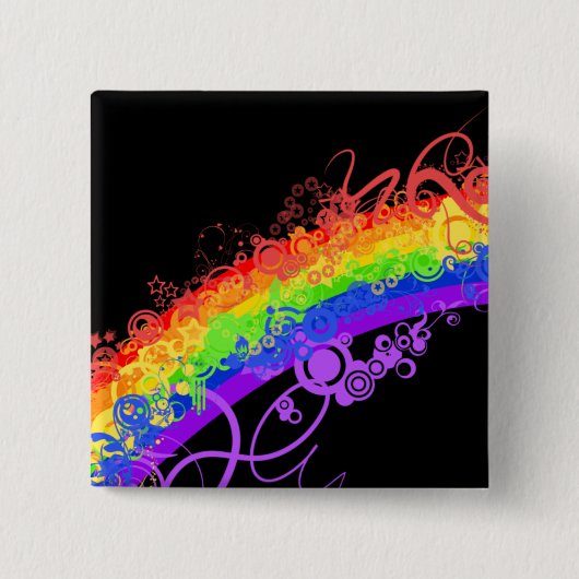 Rainbow Nebula Vector Rainbow Vierkante Button 5,1 Cm (Voorkant)