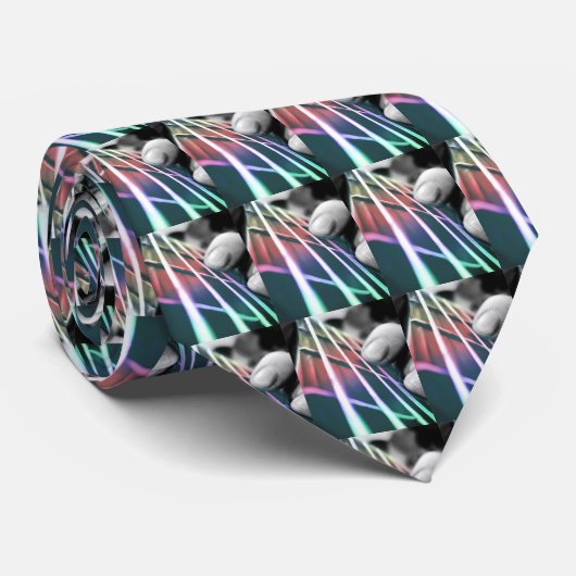 Rainbow Neck Bass Guitar and Hand Stropdas (Opgerold)