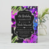 Rainbow Neon Abstract Glitter 21e verjaardag Kaart (Staand voorkant)