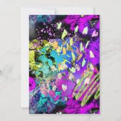 Rainbow Neon Abstract Glitter Lijst 21ste Verjaard Kaart (Achterkant)