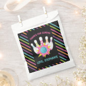 Rainbow Neon Bowling Birthday Party Hartelijk dank Bedankzakje (Geknipt)