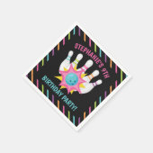 Rainbow Neon Bowling Birthday Servet (Hoek)