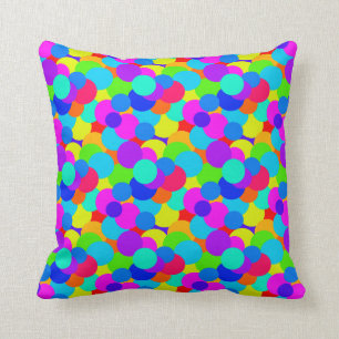 Rainbow Neon Bright kleuren bubbels Kussen
