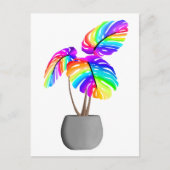 Rainbow Neon Monstera | Kleurrijk Planten Briefkaa Briefkaart (Voorkant)