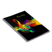 Rainbow Neon Music Note Journal Spiral Notitieboek (Rechterzijde)