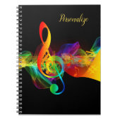 Rainbow Neon Music Note Journal Spiral Notitieboek (Voorkant)